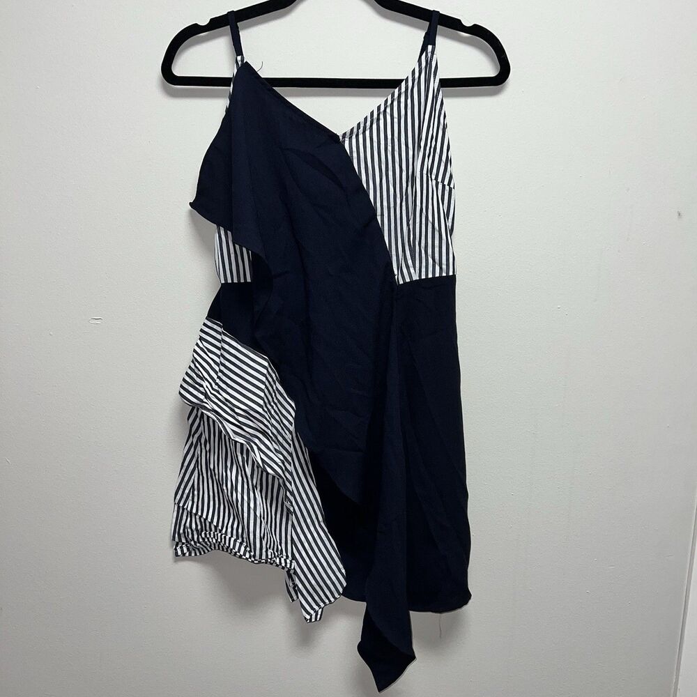Few Moda Striped Asymmetrical Minidress cotton blend women’s size small 4/6